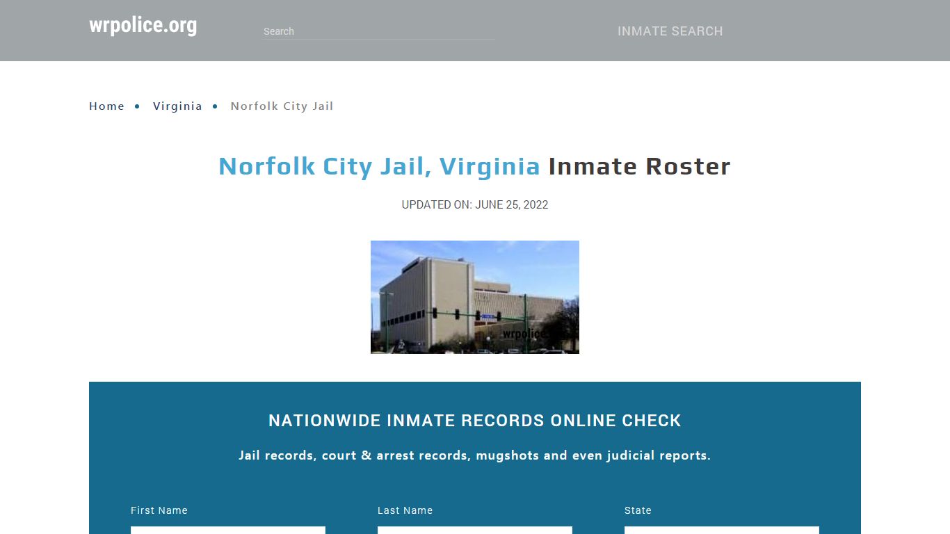 Norfolk City Jail, Virginia - Inmate Locator - wrpolice.org